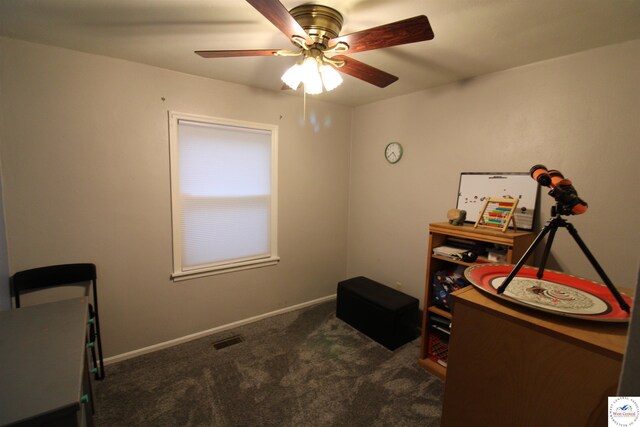 101 Lakeveiw Dr, Windsor, MO 65360 - carpeted office with ceiling fan and baseboards