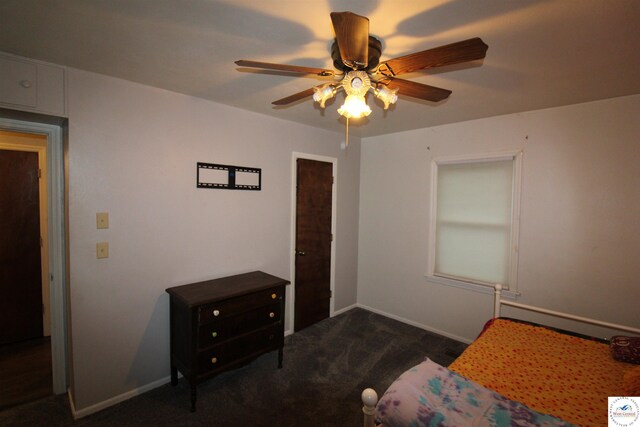 101 Lakeveiw Dr, Windsor, MO 65360 - carpeted bedroom with a ceiling fan and baseboards