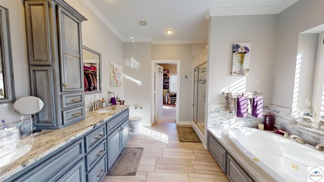1519 Cobblestone Dr, Sedalia, MO 65301 - full bath with a shower stall, double vanity, toilet, a bath, and a sink
