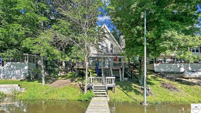 28801 Herbs Rd, Lincoln, MO 65338 - dock featuring stairway and a deck with water view