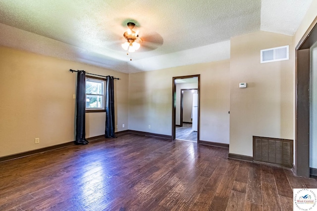 806 E Green St, Clinton, MO 64735 - empty room featuring ceiling fan, wood finished floors, a textured ceiling, and baseboards
