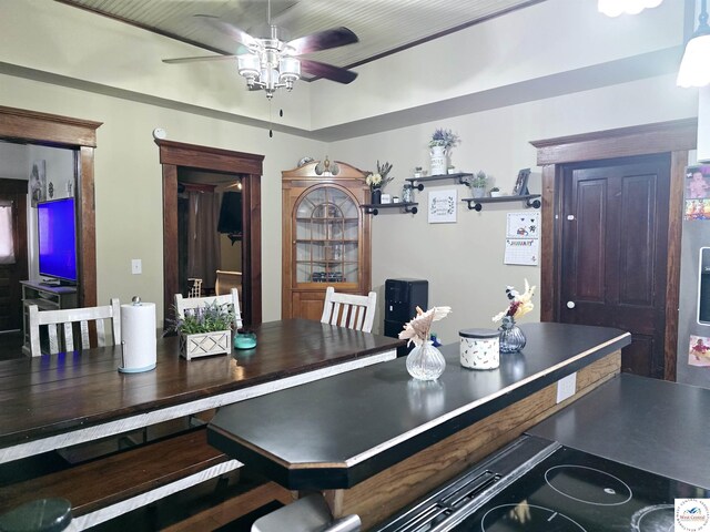 202 N Maple St, Stover, MO 65078 - dining room with a ceiling fan