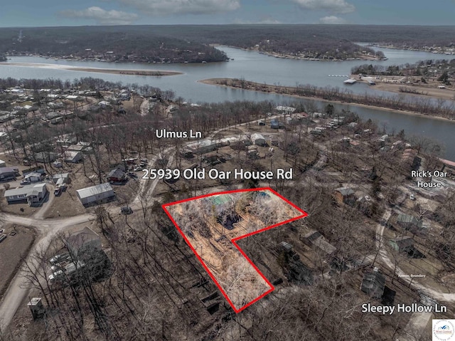 25939 Old Oar House Rd, Warsaw, MO 65355 - view of property location featuring a large body of water and property boundaries highlighted