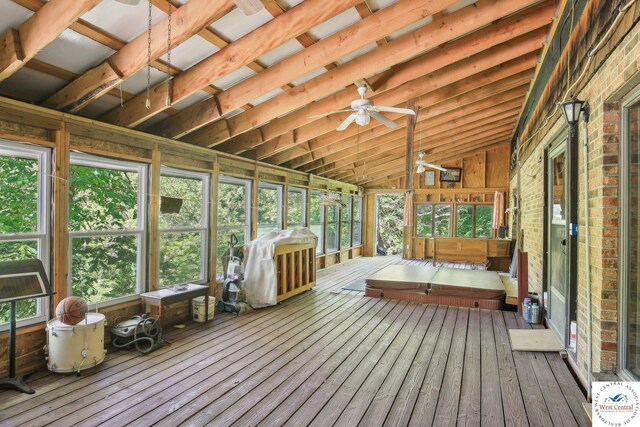 828 SE 601st Rd, Leeton, MO 64761 - sunroom / solarium with a ceiling fan