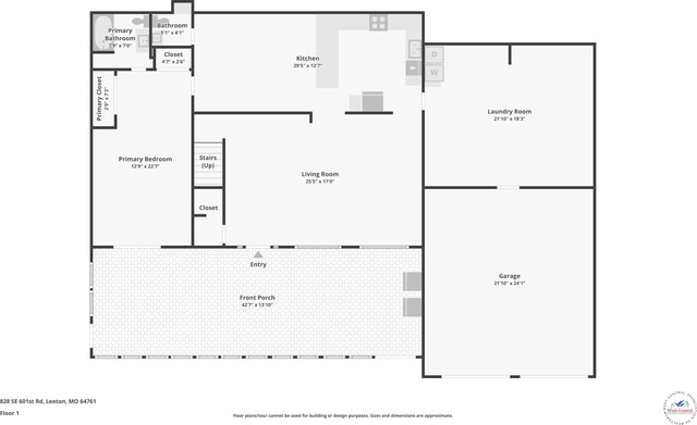 828 SE 601st Rd, Leeton, MO 64761 - floor plan / room layout