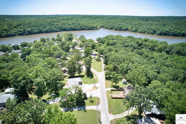 29790 Bobcat Dr, Warsaw, MO 65355 - aerial overview of property's location with a heavily wooded area and a large body of water
