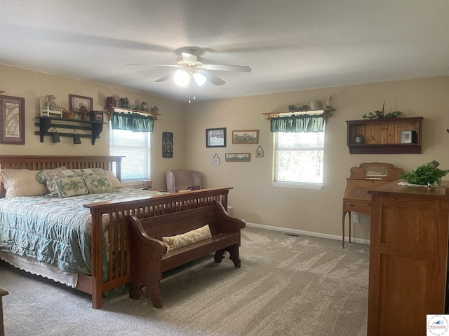 791 SE 1211th Rd, Deepwater, MO 64740 - carpeted bedroom with multiple windows and ceiling fan