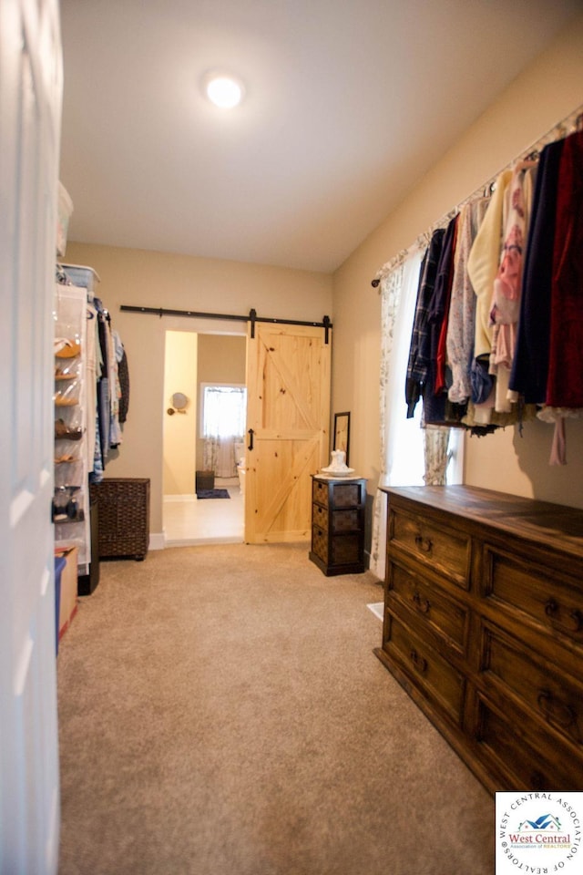 1625 W 16th St, Sedalia, MO 65301 - walk in closet with a barn door and carpet flooring