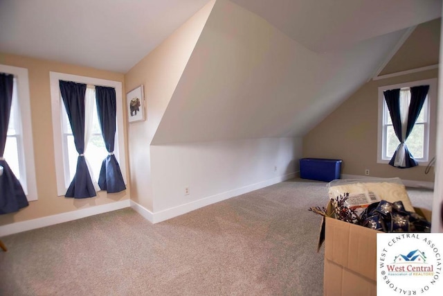 1625 W 16th St, Sedalia, MO 65301 - additional living space featuring lofted ceiling, carpet, and baseboards