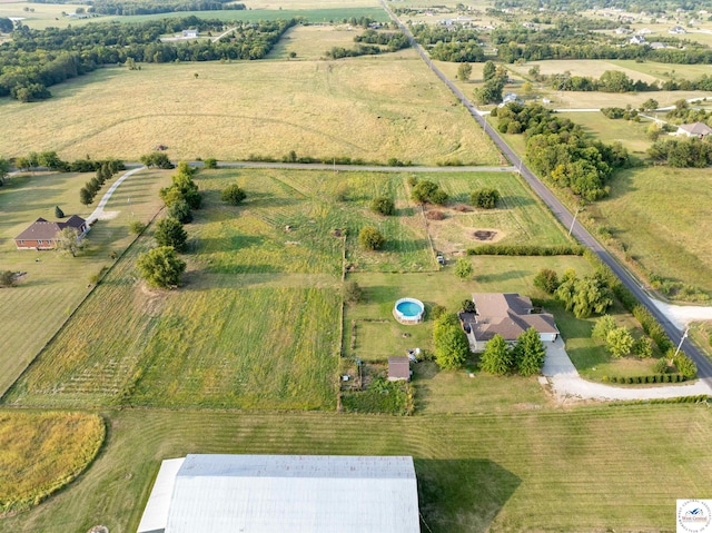 drone / aerial view featuring a rural view