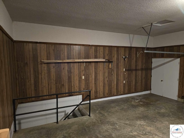 interior space with wooden walls