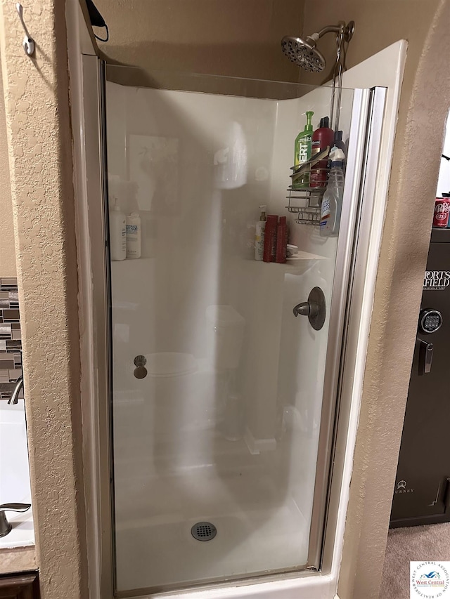34443 Peters Ave, Warsaw, MO 65355 - full bath featuring a stall shower and a textured wall