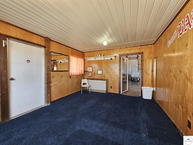 406 W Main St, Cole Camp, MO 65325 - carpeted spare room featuring wooden walls and wooden ceiling