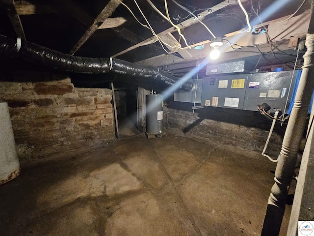 406 W Main St, Cole Camp, MO 65325 - unfinished basement with electric water heater