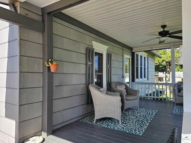 406 W Main St, Cole Camp, MO 65325 - porch with a ceiling fan