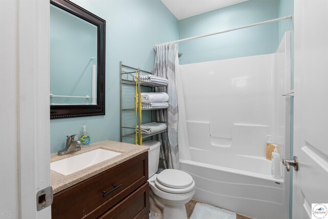 29854 Griessen Rd, Smithton, MO 65350 - full bathroom featuring toilet, shower / tub combo, and vanity