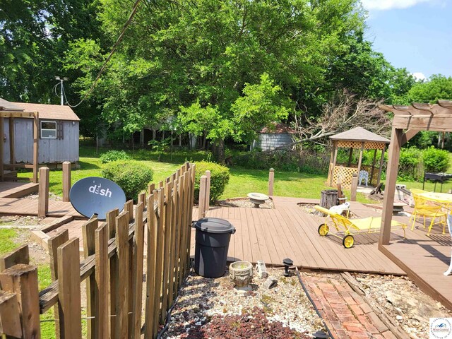 81 SE 500th Rd, Clinton, MO 64735 - wooden deck featuring a gazebo