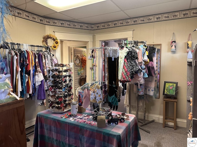 403 Van Buren St, Warsaw, MO 65355 - walk in closet featuring carpet flooring and a paneled ceiling