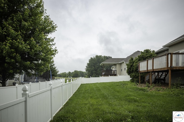 3415 Callaway Dr, Sedalia, MO 65301 - view of yard featuring stairs and a wooden deck