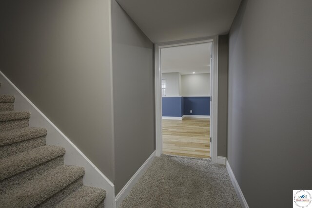 3415 Callaway Dr, Sedalia, MO 65301 - staircase with carpet and baseboards