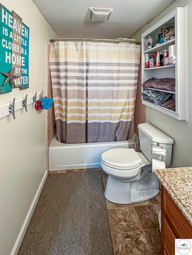 15157 Bass Rd, Gravois Mills, MO 65037 - full bath with vanity, toilet, and shower / tub combo