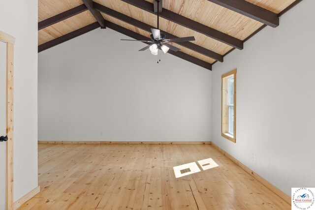 Gardiner Rd, Edwards, MO 65326 - spare room with wood ceiling, ceiling fan, hardwood / wood-style floors, and baseboards