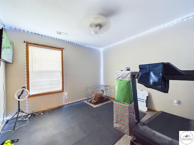 113 SE 1171st Rd, Knob Noster, MO 65336 - workout room with ceiling fan and baseboards