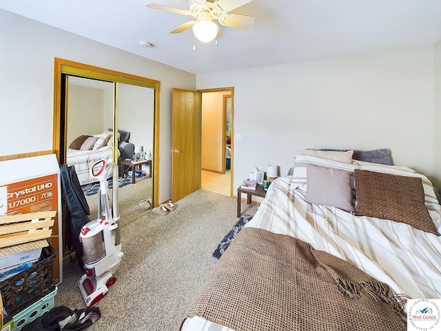 113 SE 1171st Rd, Knob Noster, MO 65336 - bedroom featuring a closet, carpet flooring, and ceiling fan