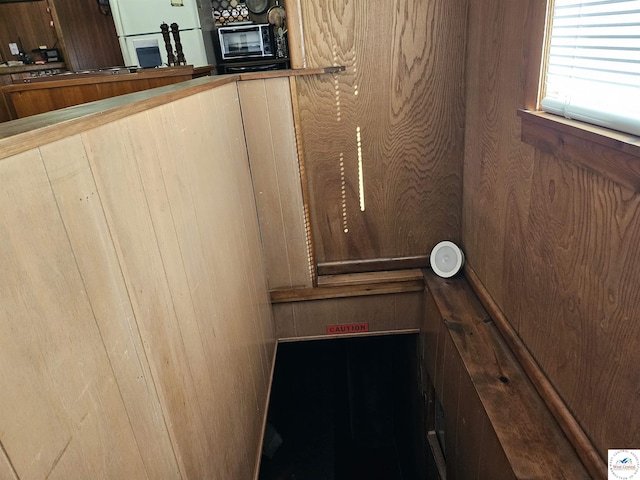 room details featuring fridge and stovetop