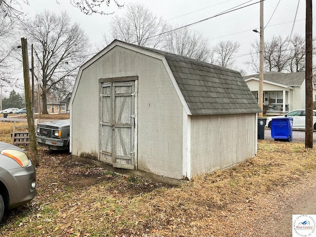 view of shed