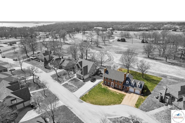 aerial view with a residential view