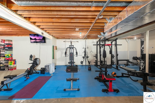 view of workout area