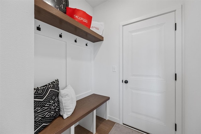 mudroom featuring hardwood / wood-style flooring