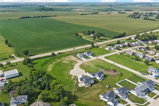 bird's eye view with a rural view