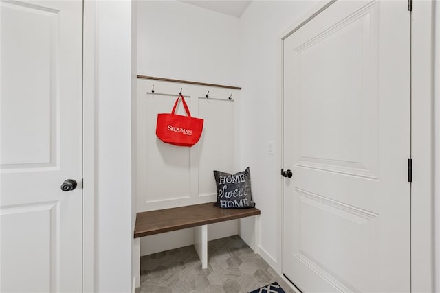 mudroom featuring light tile patterned floors