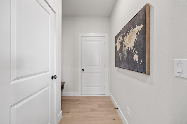 hall featuring light hardwood / wood-style floors