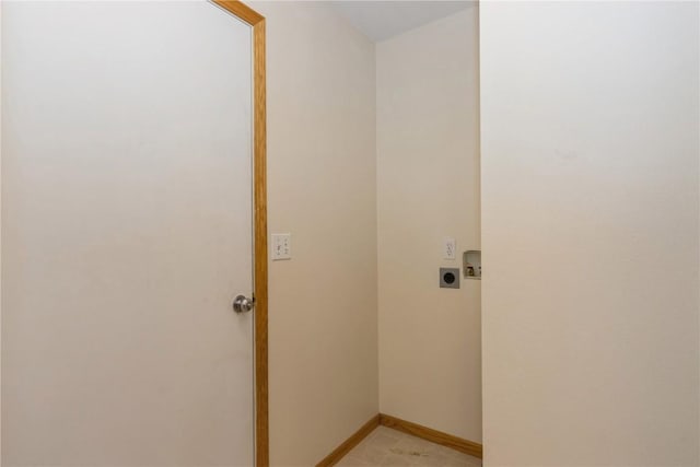 washroom featuring hookup for an electric dryer and washer hookup