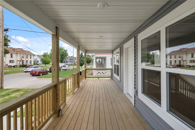 deck with covered porch