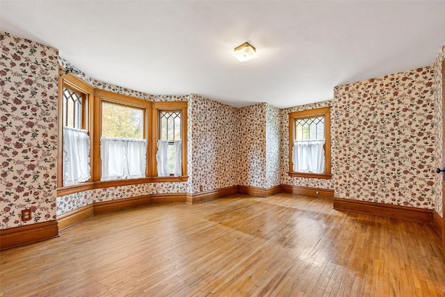 unfurnished room featuring light hardwood / wood-style flooring