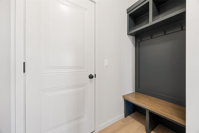 mudroom with light wood-type flooring