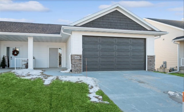 exterior space with a yard and covered porch