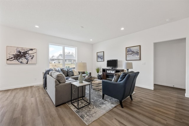 living room featuring hardwood / wood-style flooring