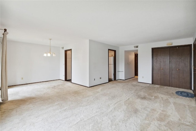 interior space featuring a chandelier