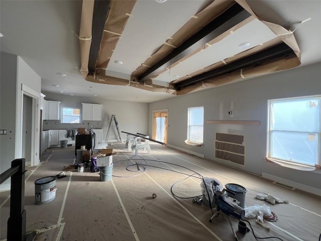 exercise room with a healthy amount of sunlight