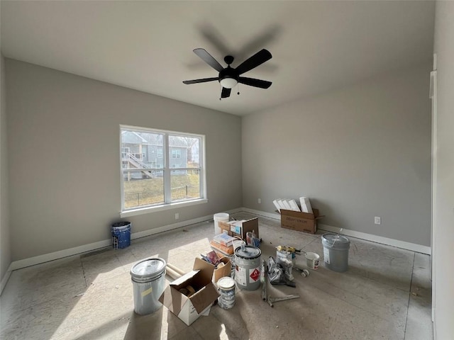 spare room with ceiling fan