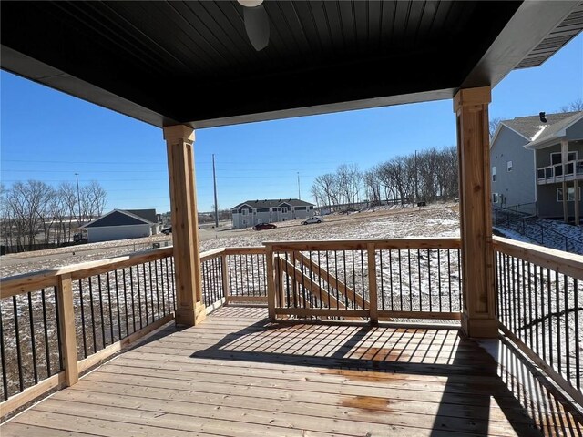 deck featuring ceiling fan