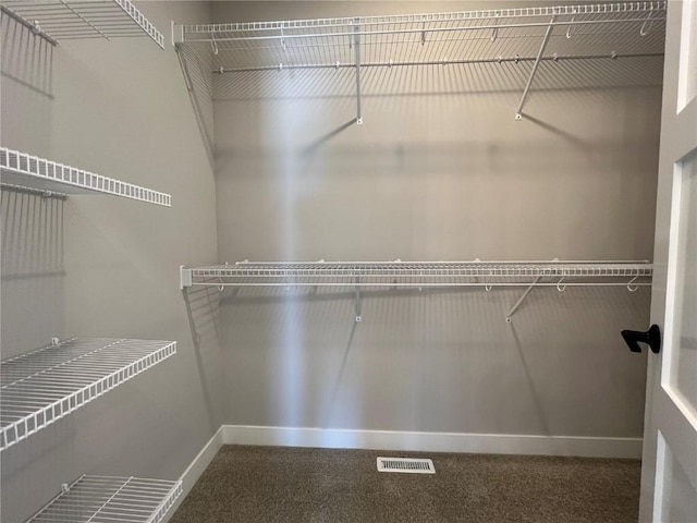 spacious closet with carpet and visible vents