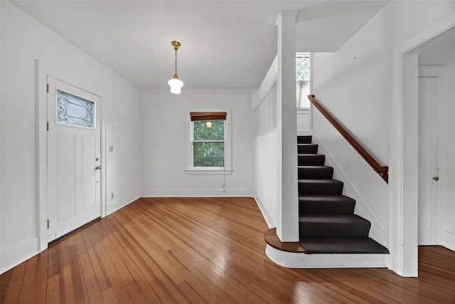 foyer featuring hardwood / wood-style floors