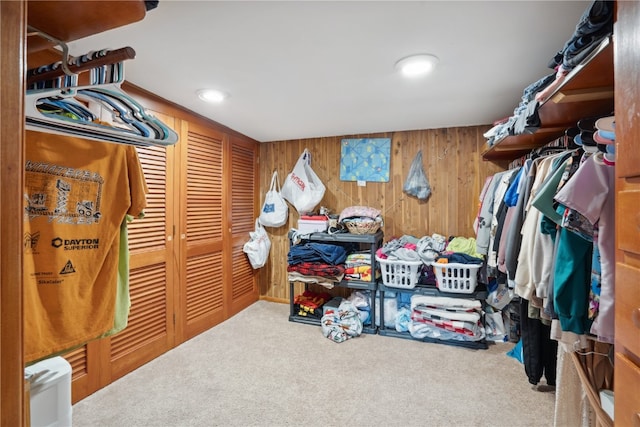 spacious closet with carpet flooring