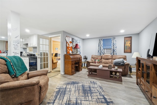 living room featuring light hardwood / wood-style flooring